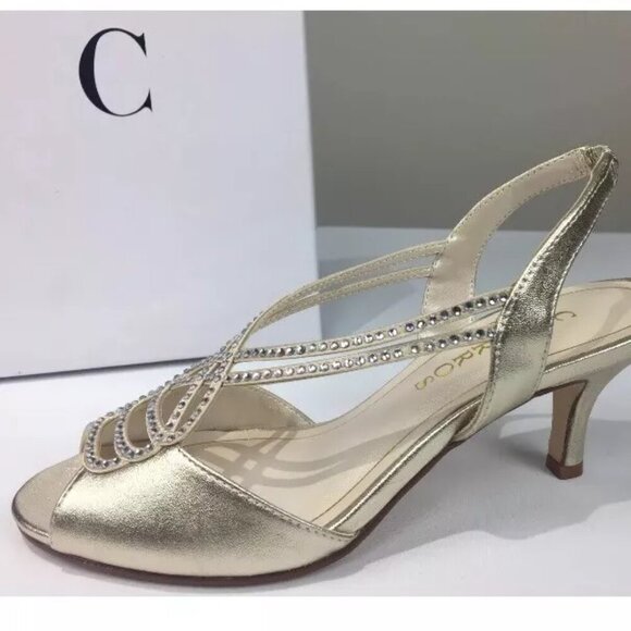 Caparros Women's Philomena Evening Wedding Sandals Gold Metallic Size 7.5M - Picture 2 of 8